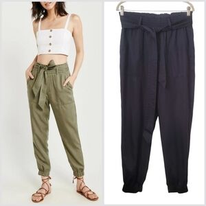 Abercrombie & Fitch Paperbag Waist Joggers Pants Lightweight Black M
